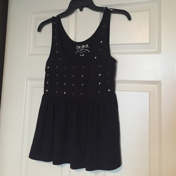 Black studded peplum tank top