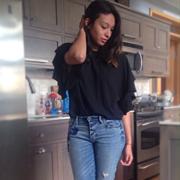 Moving sale!! Black Ruffle Sleeve Blouse