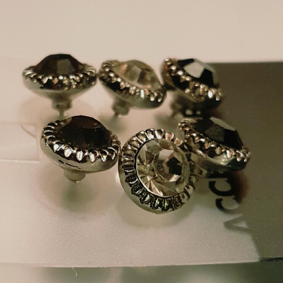 **SOLD** 3 pairs, jewel stud earrings