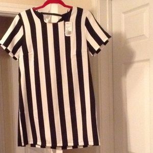 Mini Cream/Black stripe dress