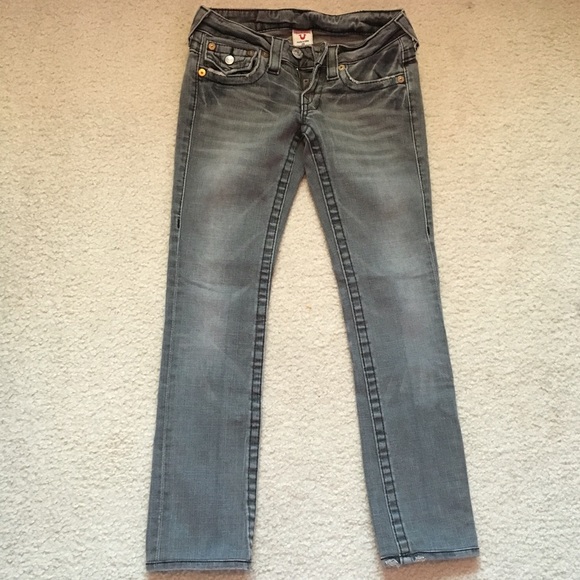 Grey washed out True Religion jeans