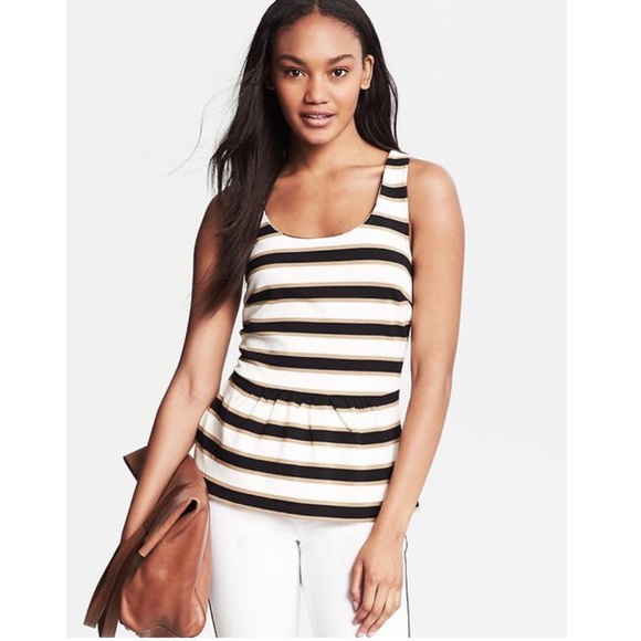 Banana Republic Striped Peplum Top