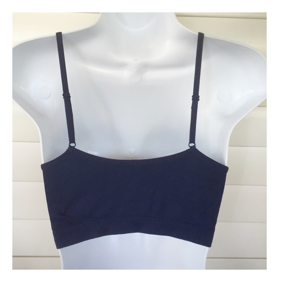 🔵🕉 ONLY 1 LEFT! Navy Lace Bralette Cami Bra Top - Picture 3 of 3
