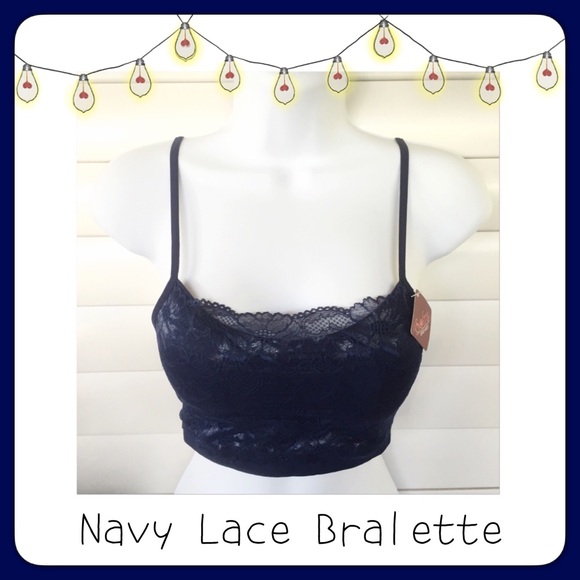 Fashionomics Other - 🔵🕉 ONLY 1 LEFT! Navy Lace Bralette Cami Bra Top
