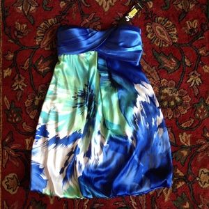 Strapless Floral Dress