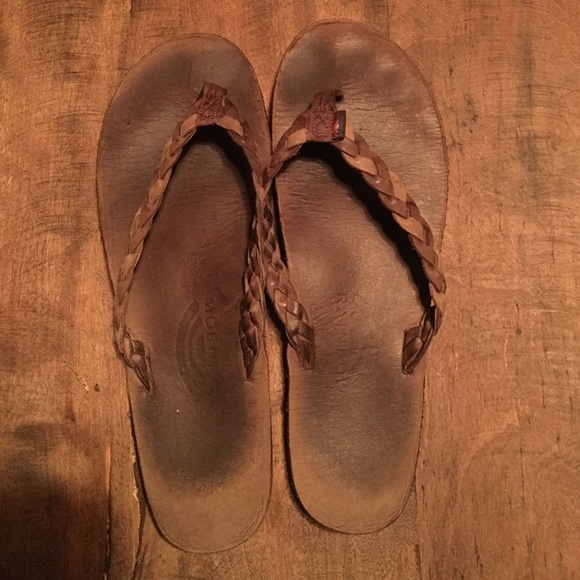 Rainbow flip flops