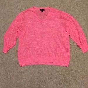 J.Crew Marled Linen V-Neck Sweater