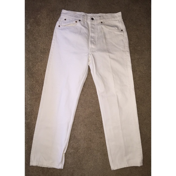 Levis 501 Button Fly White Size W32 L30