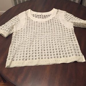 White see through patterned shirt