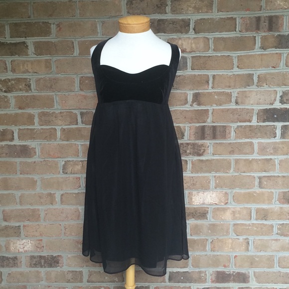 Elegant Velvet and Silk Little Black Dress