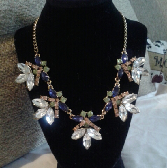 Fashion Handcrafted Jewelry Jewelry - SALE New Multi-Colored Crystal Brass Choker/18"Nk