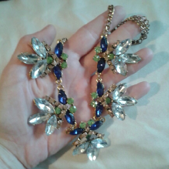 SALE  New Multi-Colored Crystal Brass Choker/18"Nk - Picture 3 of 4