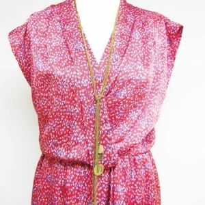 Chic Orange Red White & Blue Faux Wrap Sundress