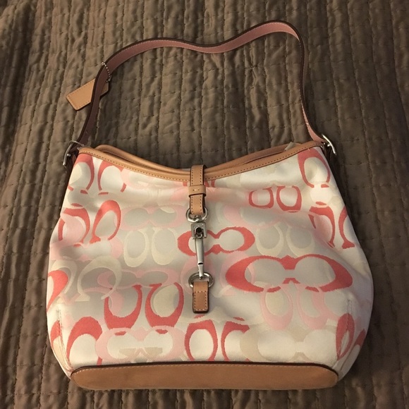 Pink and white Coach Bag