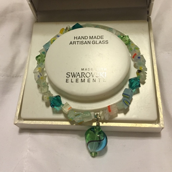 Swarovski and glass bracelet