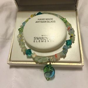 Swarovski and glass bracelet