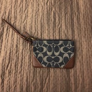 Coach Denim mini wristlet
