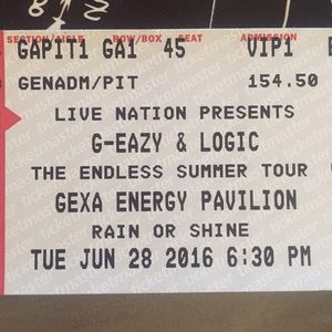 G-Eazy & Logic GA VIP Pit concert ticket