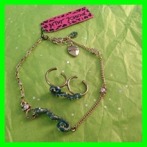 CLOSE OUT BJ SNAKE ANKLE BRACELET DOUBLE TOE RING.