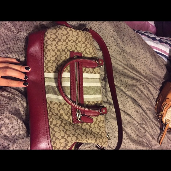 Coach Monogram Tassel Shoulder Bag - Picture 2 of 3