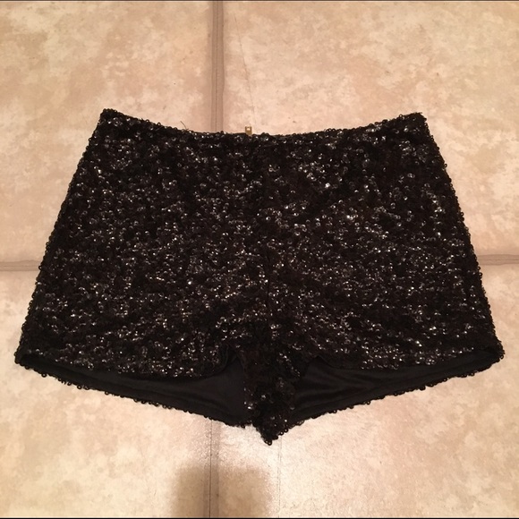 Black Sequin Shorts!