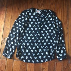 Adorable French bulldog blouse!