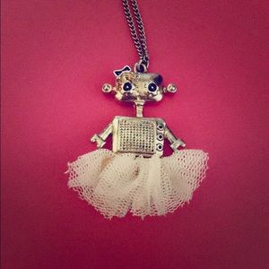 Long Chain Girl Robot Necklace