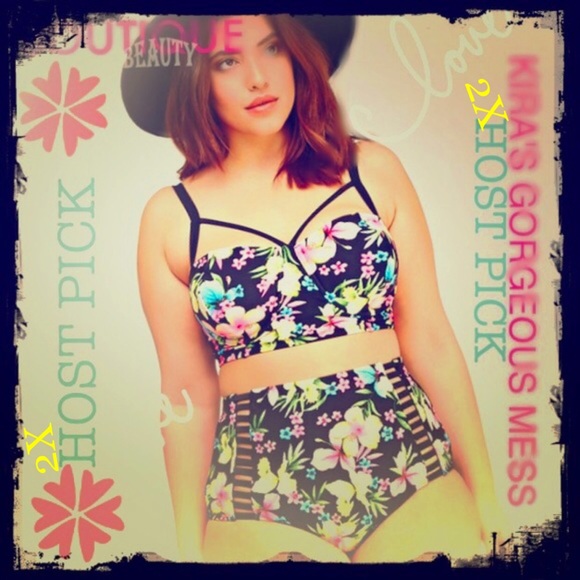 🌺2XHP🌺BNWT PLUS SIZE HIGH WAISTED BATHING SUIT - Picture 2 of 4