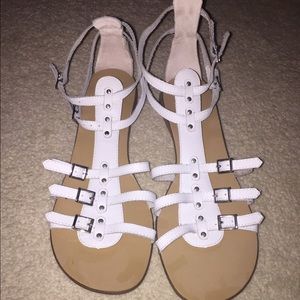 White Gianni Bini Gladiator Sandals