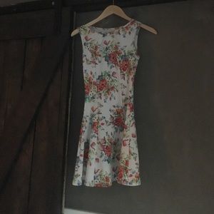 fit and flair floral print dress