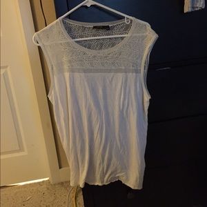 XL White lace tank top