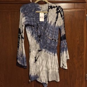 Tie dye romper, size small. Never worn-tags on