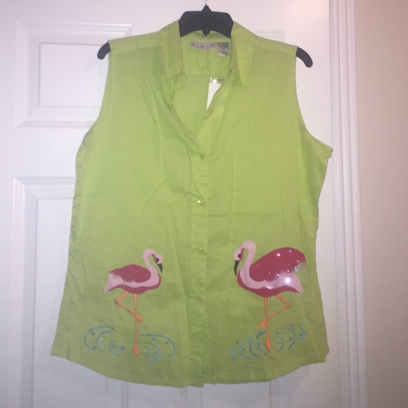 Flamingo sleeveless blouse
