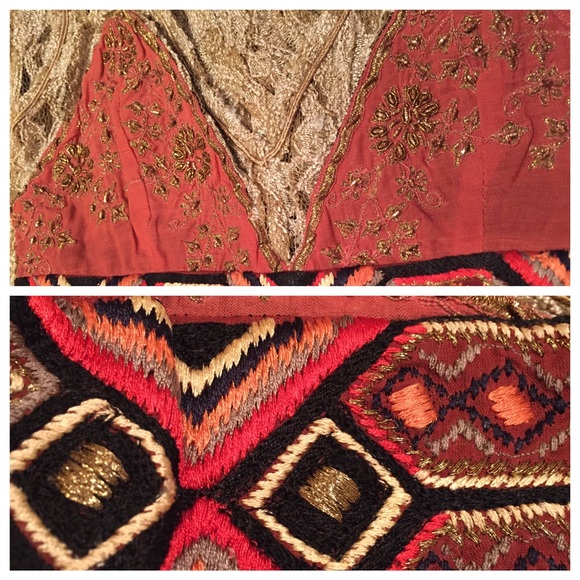 Free people crushed gold lace maxi party dress - Picture 4 of 5