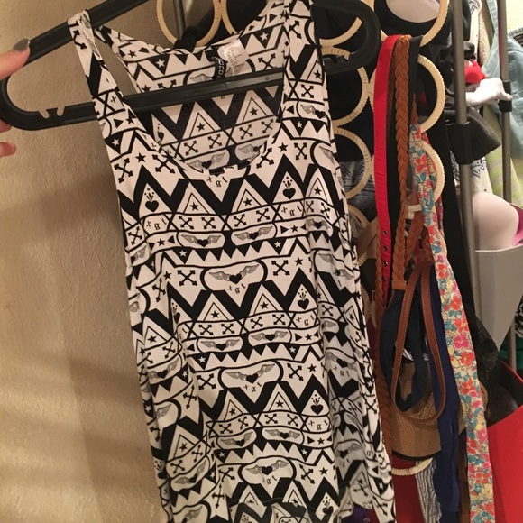 Black and white Racerback tank