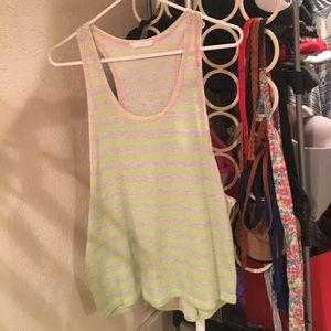 Bright striped racerback tank!