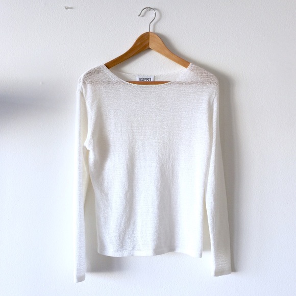 ESPRIT White Mesh Top Sz S