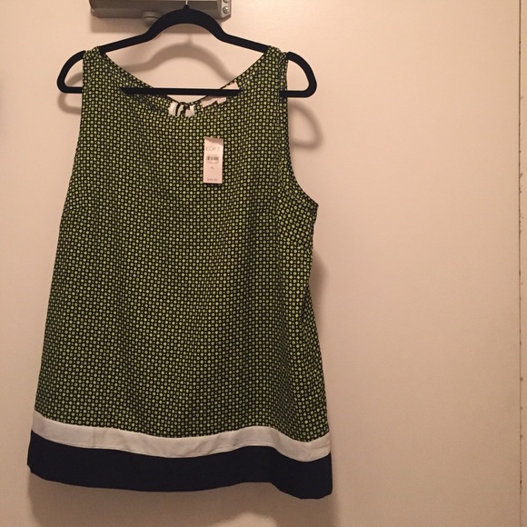 Navy, lime green & white. Loft tank top