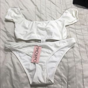 Two piece whit swim suit from Showpo