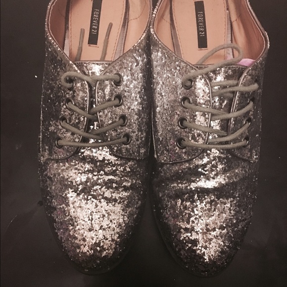Silver sparkly oxfords