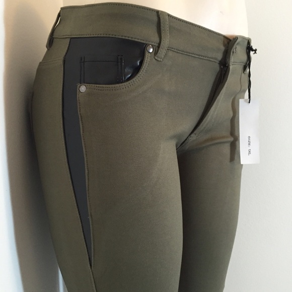 5 pocket military green leggings 1XL/2XL left B006 - Picture 3 of 4