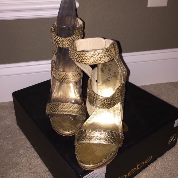 Gold Bebe super sexy high heels