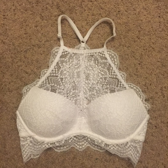 Rare VS PINK Eyelash High Neck Bralette XS