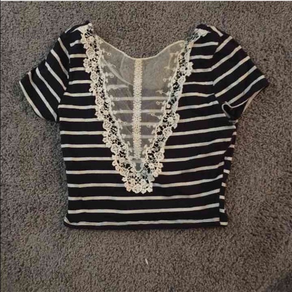 Lace Back Crop Top