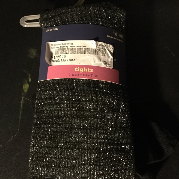 Girls tights black and silver size7-10Cherokee