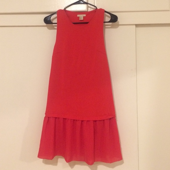 Coral shift dress