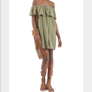 Topshop Ruffled Off the Shoulder Dress