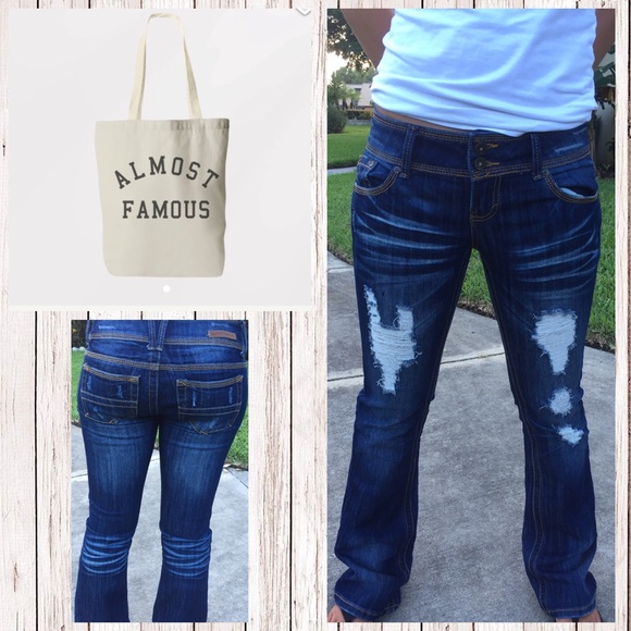 Almost Famous Distressed Jeans Sz 5 NWOT