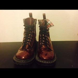 Dark red patent leather boots (Not Doc Marten)