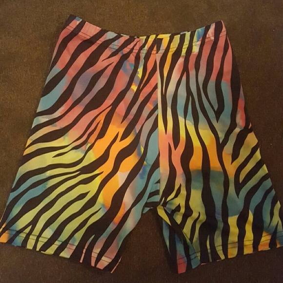 Multicolored spandex shorts